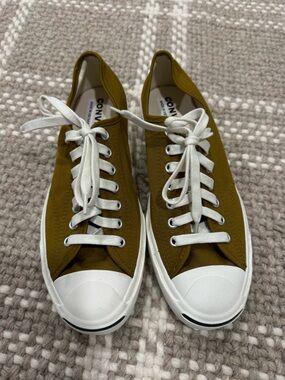 Converse Olive Canvas Low-Top Sneakers with White Accents